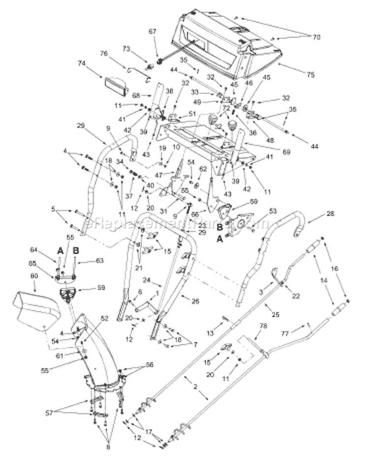 Page F Diagram and Parts List for 31AE663H401 2000 Yard Man Snow Blower